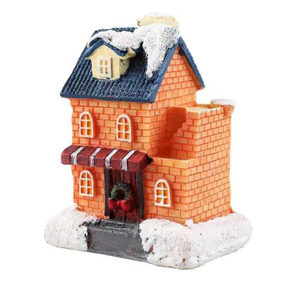 Christmas House Decor Led Light Resin Village Ornament Gift Decoration A