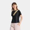 Li Ning CF Outdoor Series Solid Color Cool Comfortable Skin-Friendly Antibacterial Short Sleeve T-Shirt Women T-Shirts Black ATSV196-3