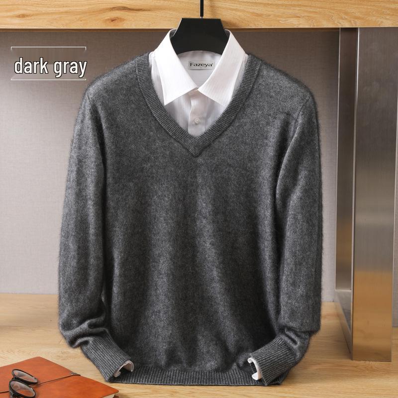 Men's Luxury Cashmere Knit V-Neck Sweater - Autumn/Winter Collection