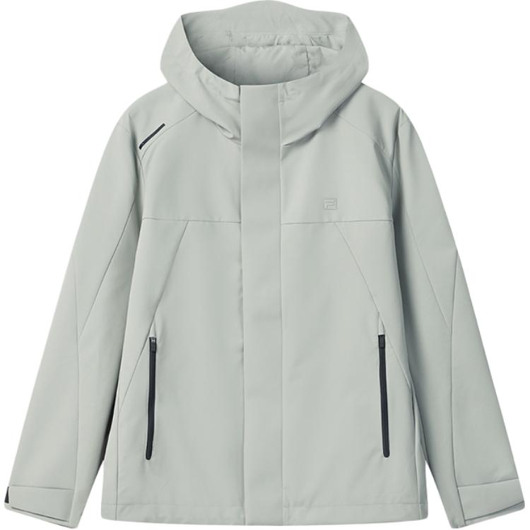 

Мужская флисовая водонепроницаемая дышащая куртка с капюшоном и длинным рукавом FILA куртки Белый F11M543702F-LG L