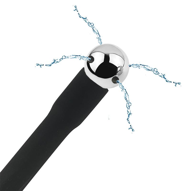 Silicone Metal Anal and Vaginal Irrigation Cleaning Sausage Filler Women Washing Device Unisex Adult Sex Product