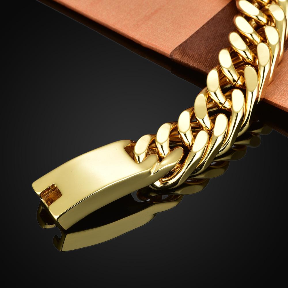 Accessories Men'S Stainless Steel Four-Way Grinding Chain Fashion Titanium Steel Double Buckle Bracelet