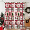 Tenda Stampata con Motivo Floreale Circolare di Babbo Natale, Tasca per Asta, Adatta per Camera da Letto, Soggiorno, Decorazione Esterna