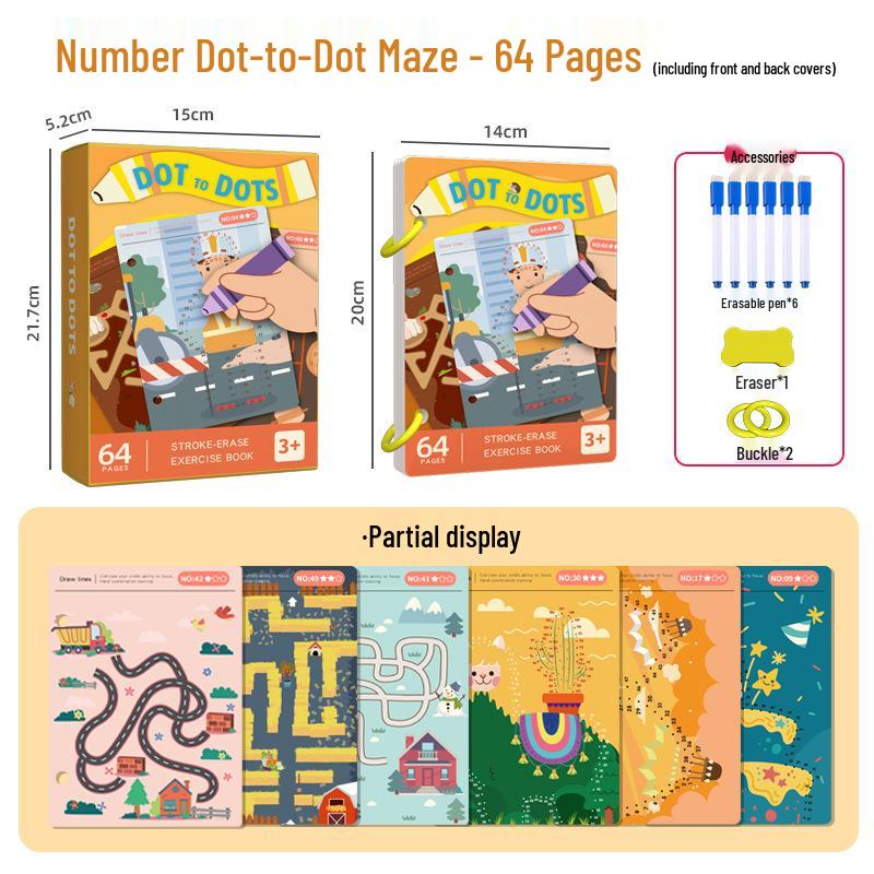 

Erasable Pen Control Training Cards for Kindergarten: Fun Calligraphy Practice Stickers for Early Education and Beginner Penmanship