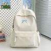 Schoolbag Japanese Ins Small Fresh Student Schoolbag Female Cute Embroidered Bow Backpack Solid Color Versatile Travel Backpack