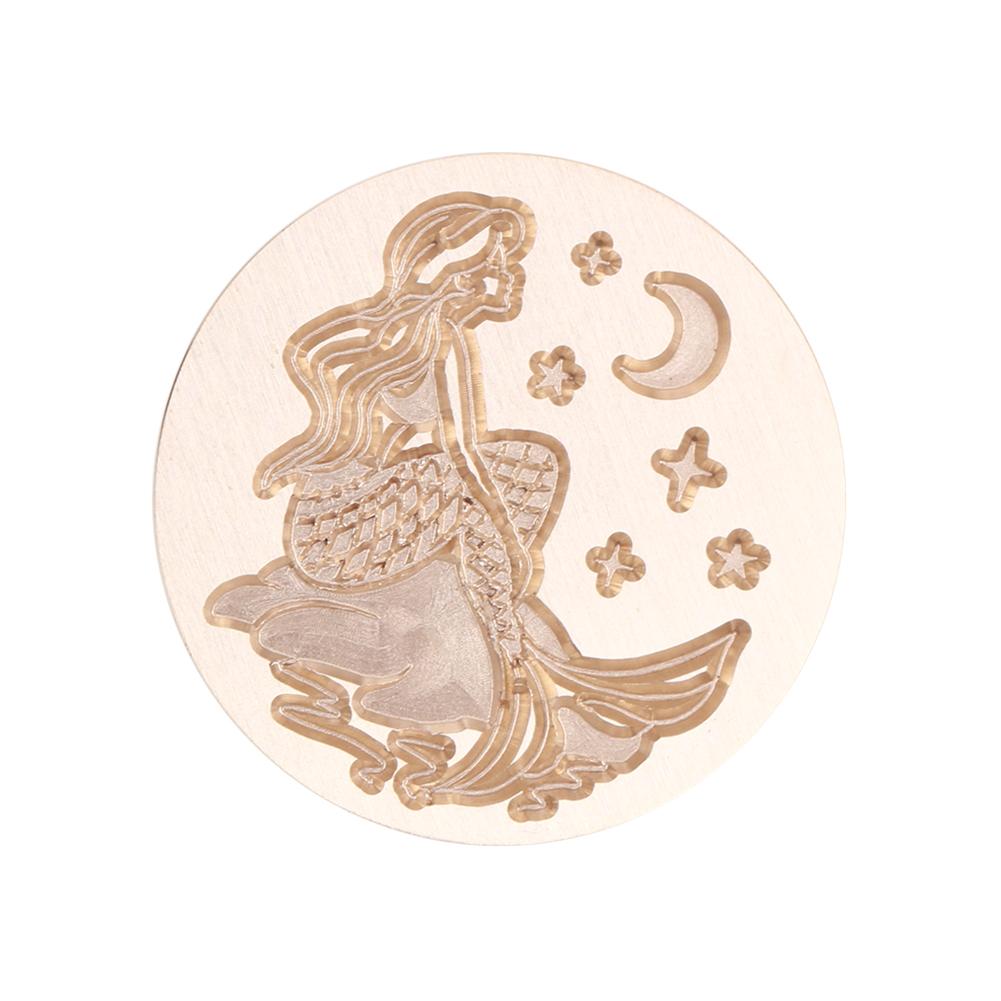 25mm Retro Round Marine Seal Wax Seal Stamp Head DIY Envelopes Stamps Replace Heads For Wedding Invitation Signature Kids Toy