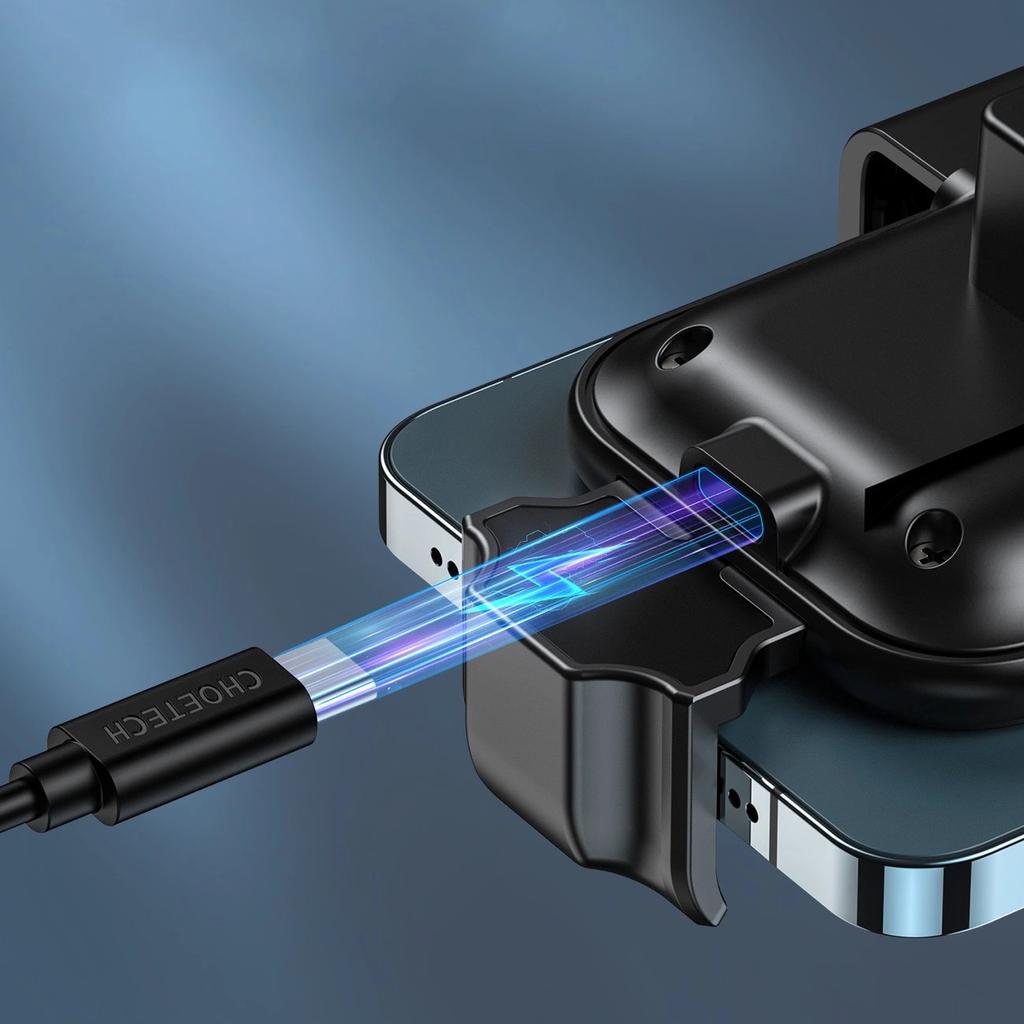 Choetech Ładowarka Indukcyjna Z Uchwytem + Magnetyczne Końcówki Czarny (T201-F)