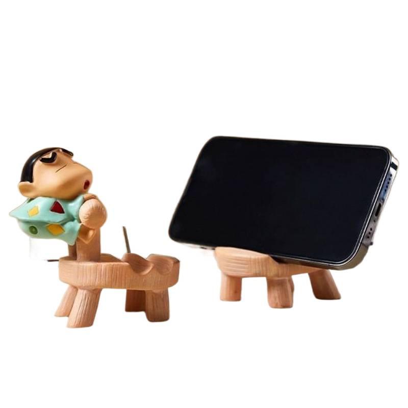Crayon small new mobile phone holder creative small ornament mobile phone holder office desktop cute doll figure ornament