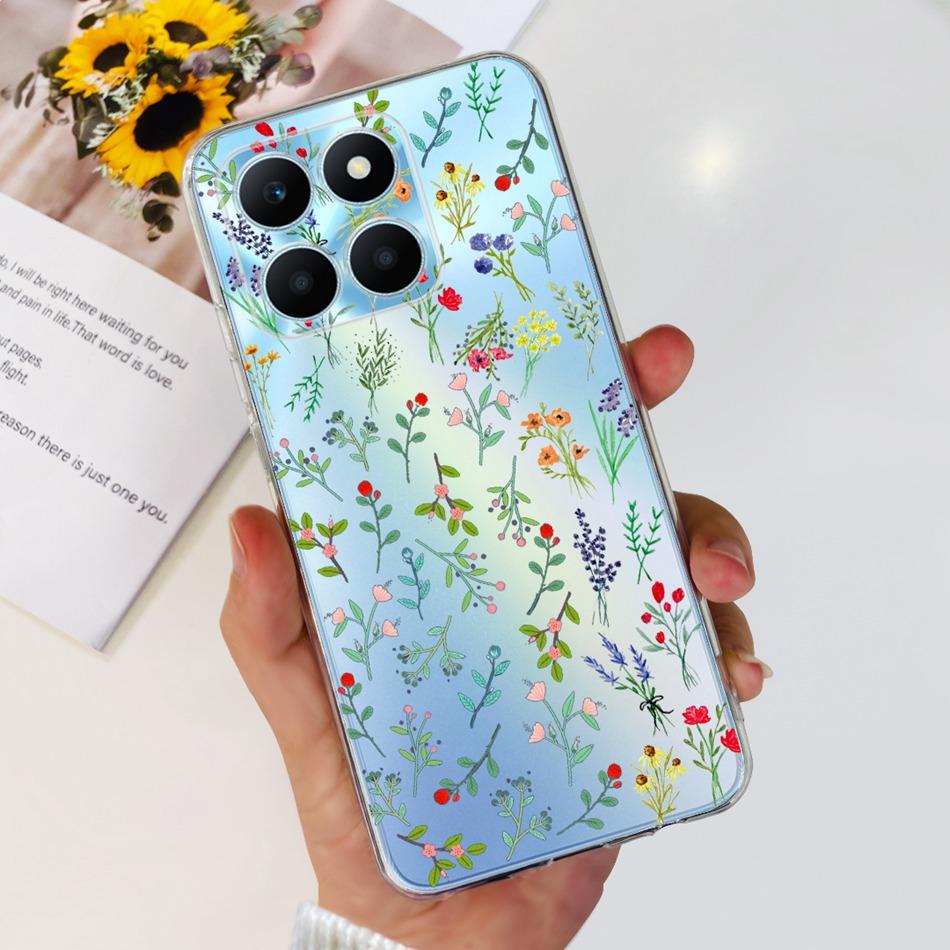Pro Honor X6a Pouzdro na telefon HonorX6a X 6A 4G WDY-LX1 Roztomilý Motýl Květina Malované Měkký Silikon TPU Zadní Kryt Bumper