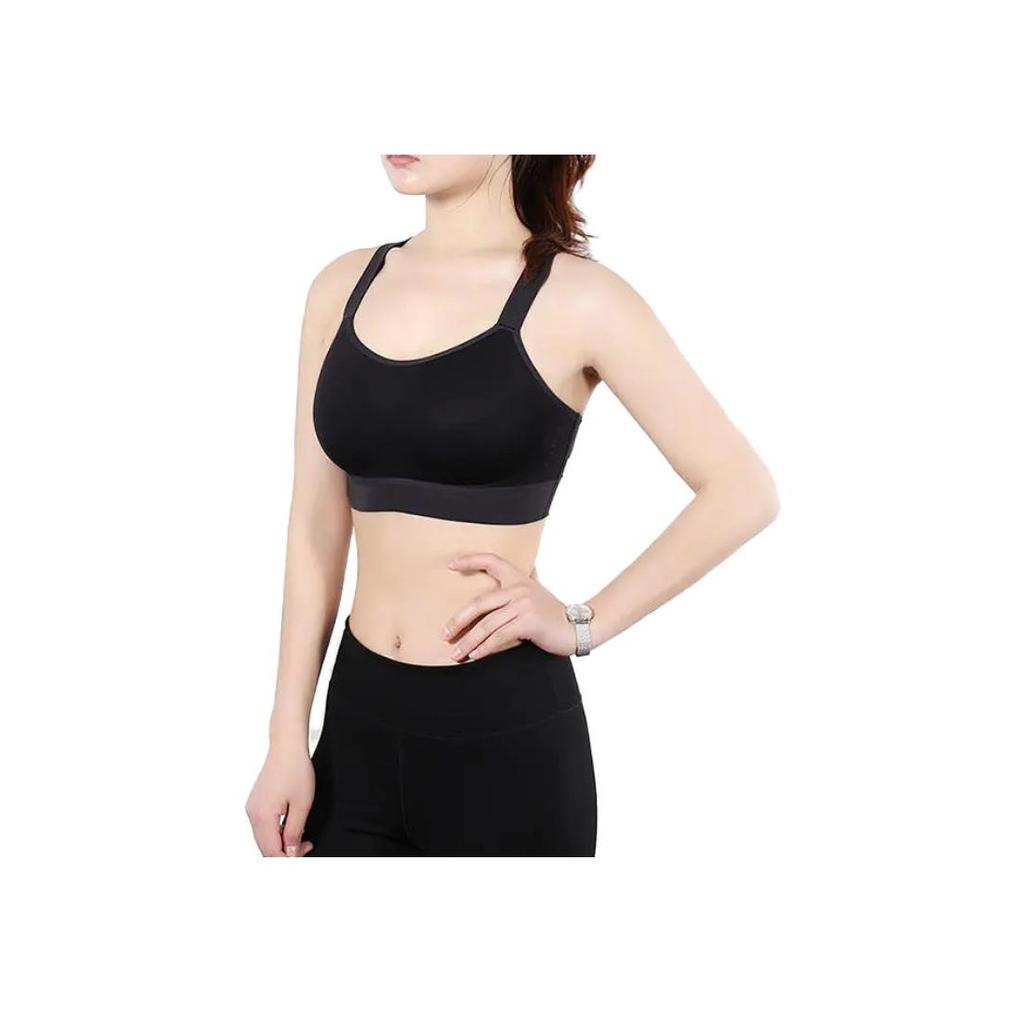 Nike Solid Color Cross-Body Sports Bra Women Underwear Black AT3477-080