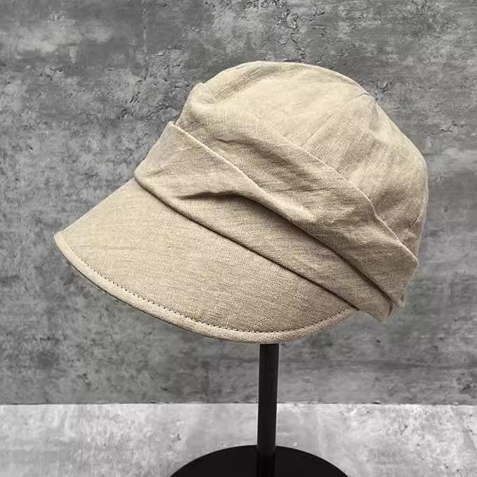 Japanese Retro Pleated Basin Hat Women'S Spring And Summer Temperament Shows Small Face Versatile Thin Fisherman Hat