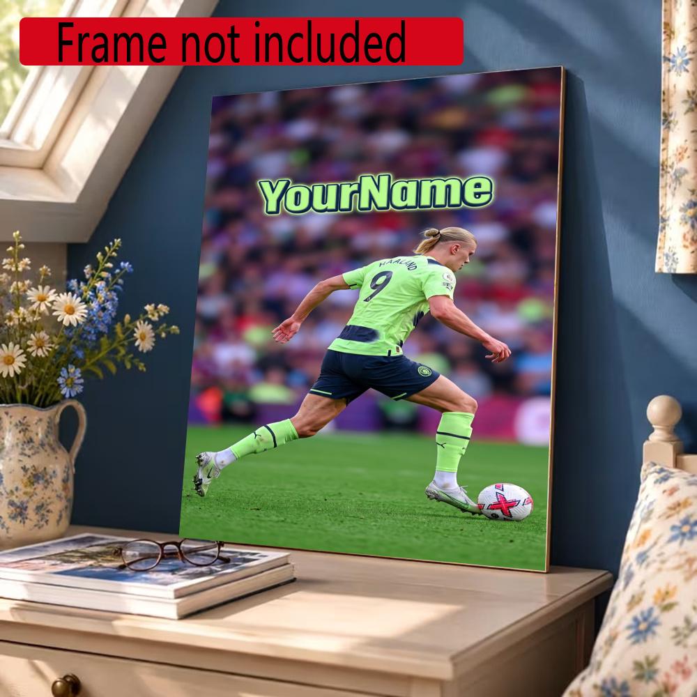 Haaland Customize Your Name Diamond Painting Round Diamond Diy Frameless Holiday Artwork Suitable For Home Office Wall Decoration