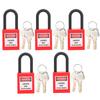 5 Set Lucchetto di Blocco 38mm Nylon Ingegnerizzato Antipolvere Lucchetto di Sicurezza per Sito IndustrialeRosso