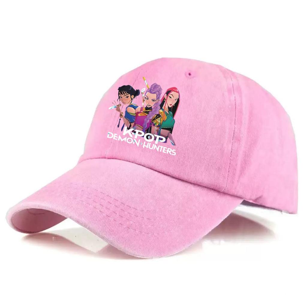 HUNTR/X Anime Girls Embroidered Baseball Cap, Vintage Washed Cotton Adjustable Dad Hat, Unisex Casual Sun Hat for Fans