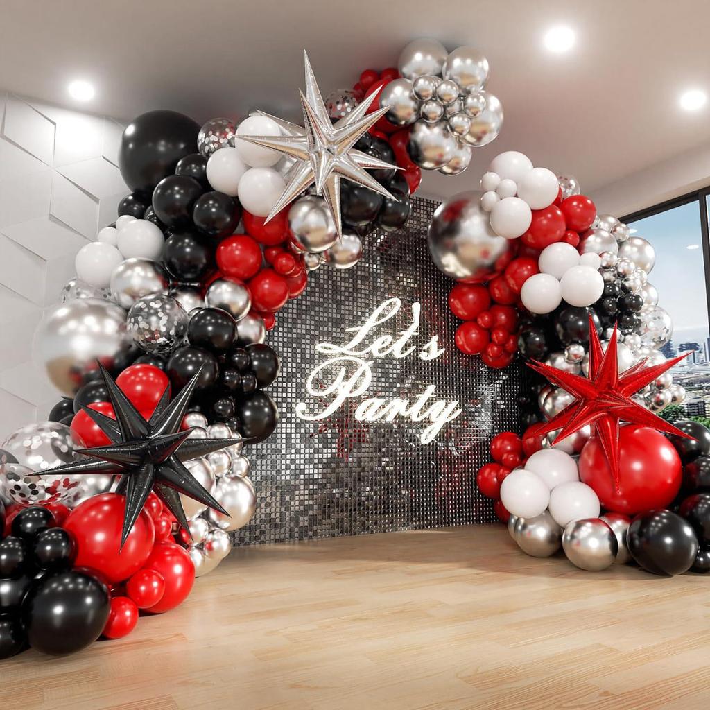 Black Gold Balloon Garland Arch Kit for Graduation and Birthday Decorations