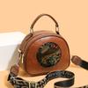 Runde Umhängetasche mit Printmuster und Stickerei Stilvolle Crossbody-Tasche für Mode und den täglichen Gebrauch