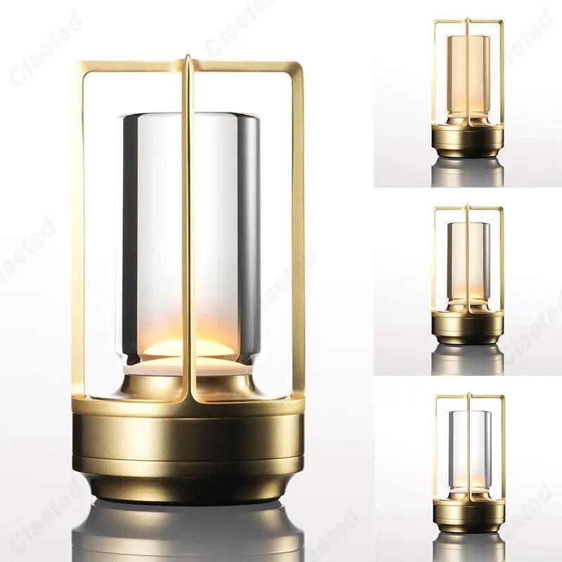 Wireless Table Lamp LED Touch Sensor Desktop Night Light Rechargeable Reading Lamp for Restaurant Hotel Bar Bedroom Decor Light