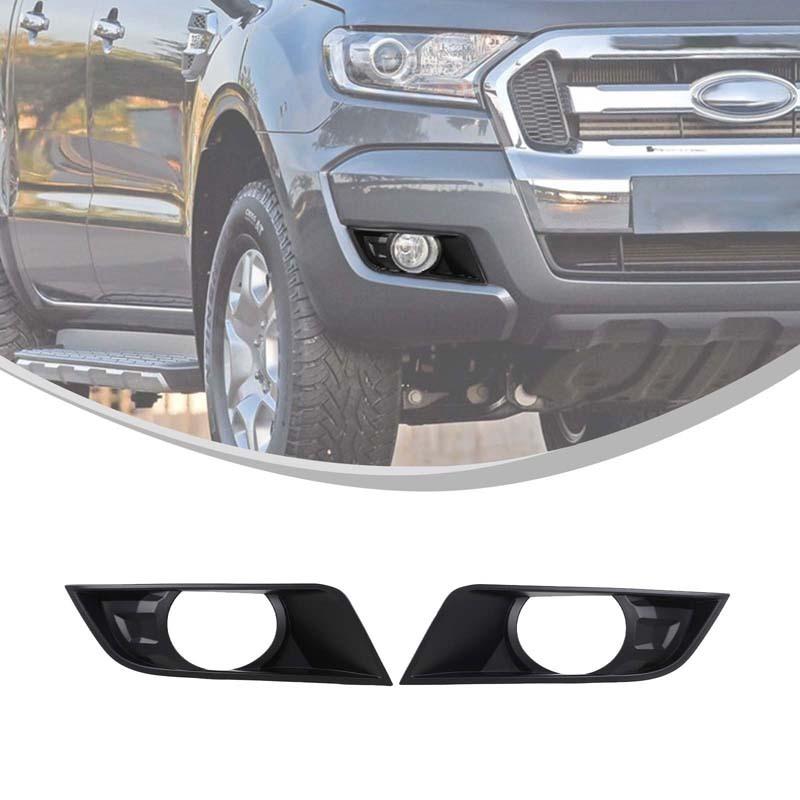 For Ford Ranger Wildtrak T7 2016 2017 2018 ABS Matte Black Fog Lights Cover Exterior Accessories
