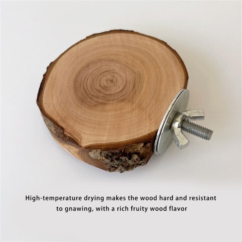 4PCS Natural Wood Parrot Perch Toy Set Includes Swing Platform And Climbing Accessories For Bird Engaging Play