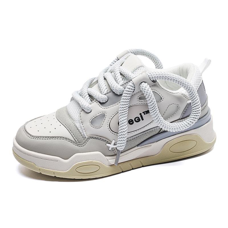 Mode Damen Casual Skateboard Schuhe Dicksohlige Klobige Sneaker Paar Atmungsaktiv Schnürschuhe Vulkanisierte Schuhe Damen Plateau-Sneaker
