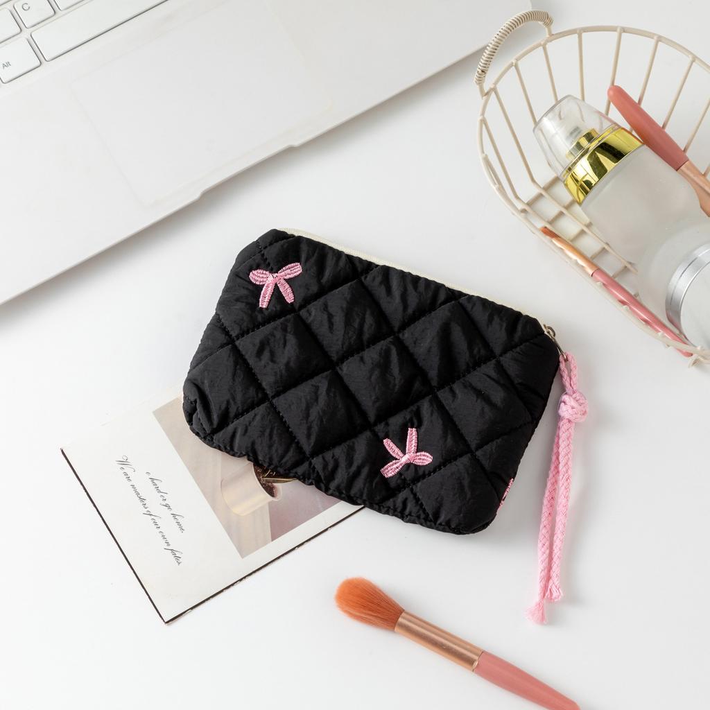 Kawaii Floral Travel Coin Purse Lipstick Cosmetic Small Storage Bag Cute Women Makeup Handbags Wallet Organizer Pouch Card Bags