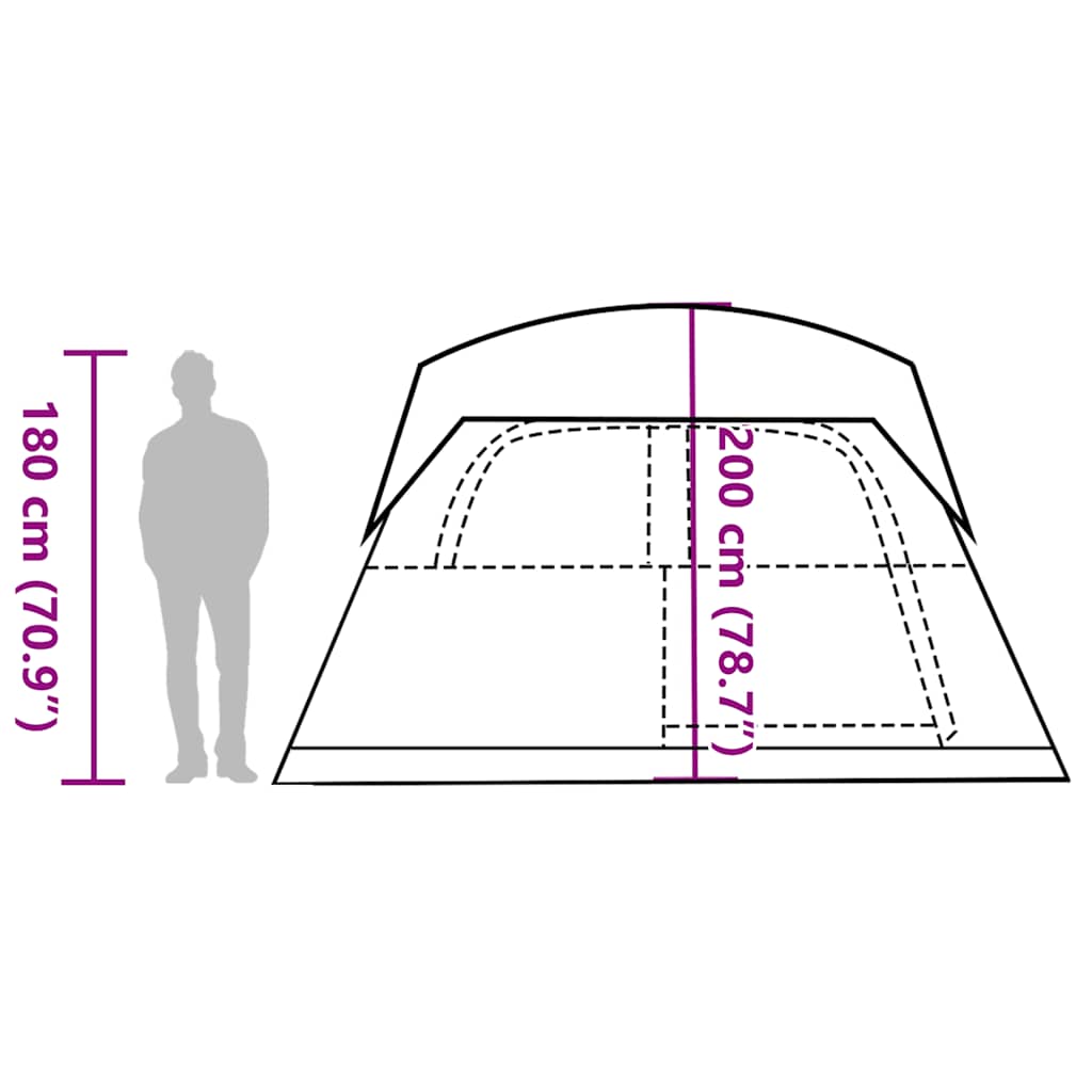 Family Tent for 6 Persons Orange Waterproof