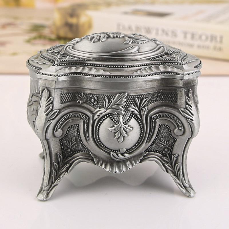 Metal Creative European Classical Tall Jewelry Storage Box High-end Retro Home Wedding Birthday Gift Box