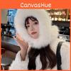 Checkered Pattern Plush Hat Women Winter Ear Protection Outdoor Warmth Gift Cap