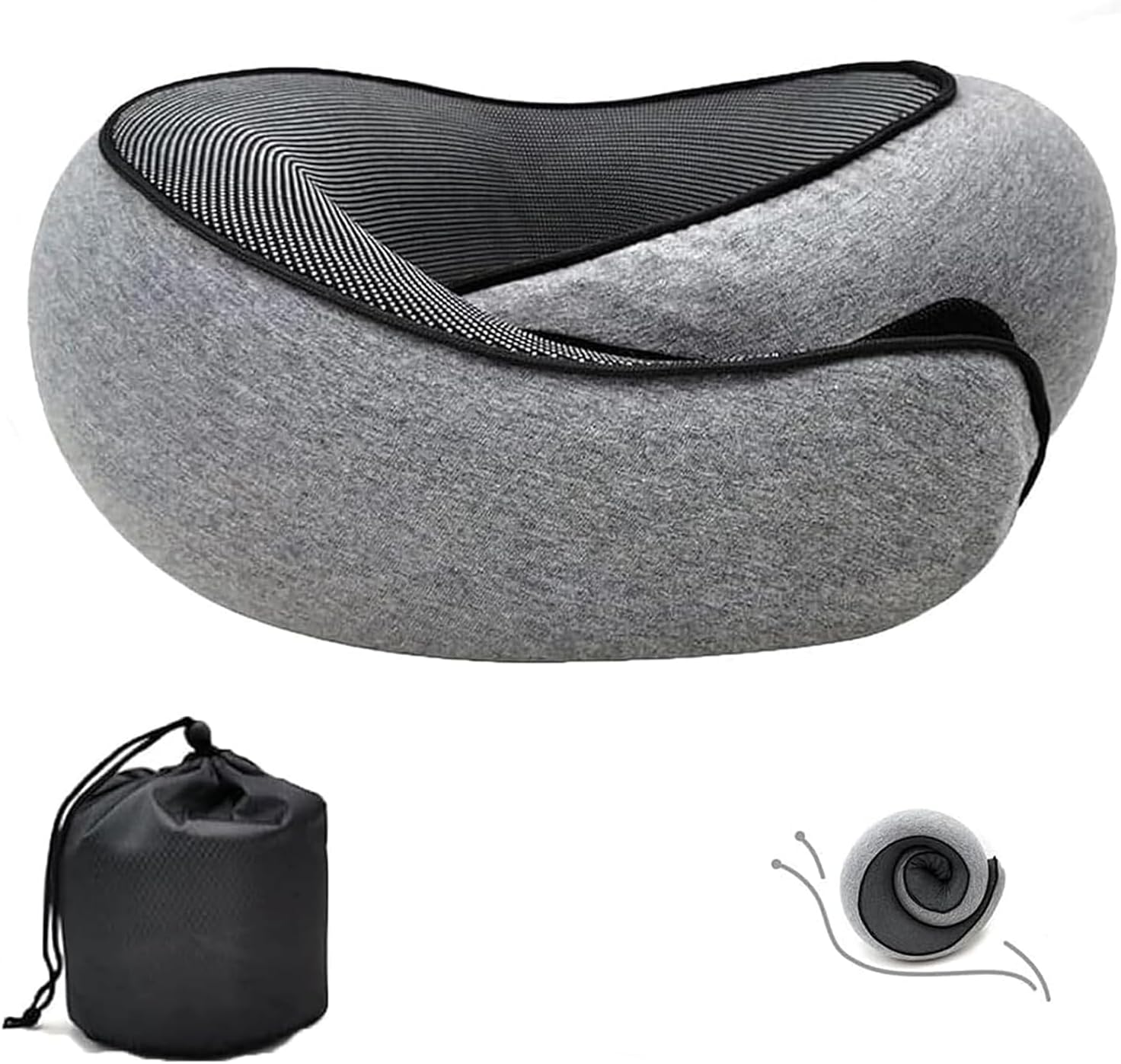 NOCRLG Wander Plus Cuscino Da Viaggio In Memory Foam - Supporto Collo A 360°, Pieghevole, Traspirante, Per Aereo E Auto