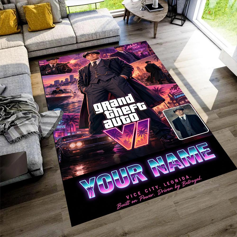Grand Theft Auto Customize Your Name Carpet Suitable for Outdoor Study room Foyer Balcony Anti-slip Rug Decorate Offices Perfect Gift for Women/Men