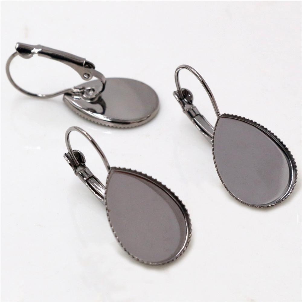 10x14mm 13x18mm 18x25mm 10pcs/lots 8 Colors plated Drop Style French Lever Back Earrings Blank/Base,Fit Drop Cabochons Earrings