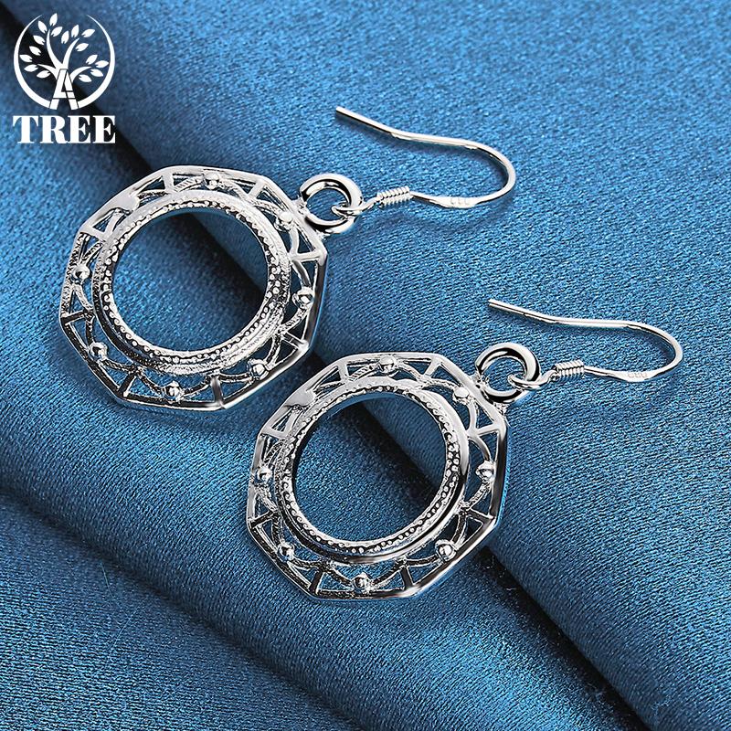 Bijuterii cercei cerc rotund din argint 925