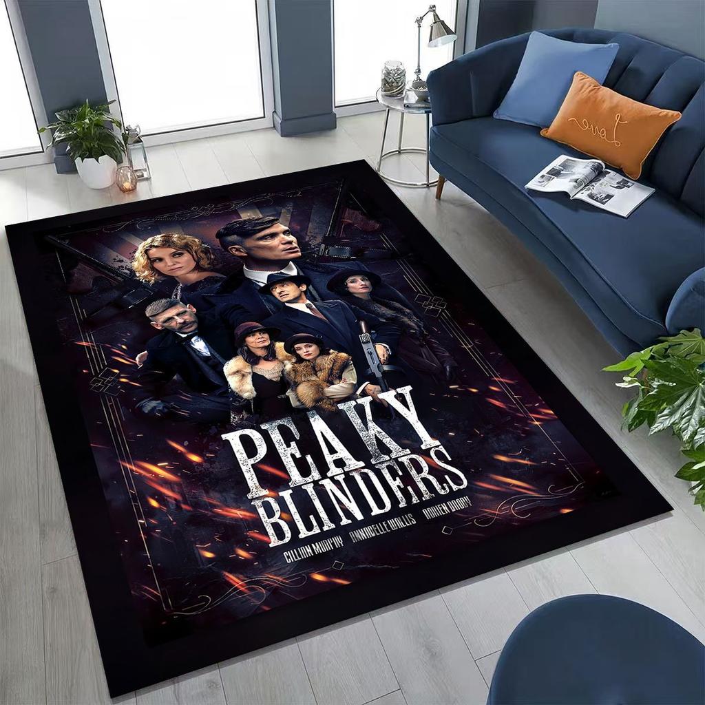 3D Tommy Shelby P-Peaky B-Blinders Kunst Teppich für Schlafzimmer Wohnzimmer Sofa Zuhause Fußmatte Dekor, Große Kinder Rutschfeste Bodenmatte