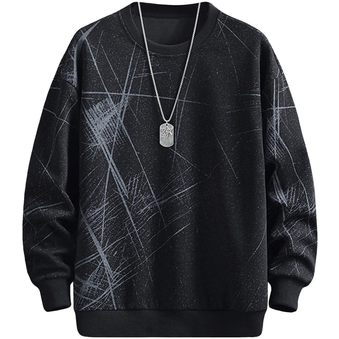 

Spring Long Loose Plus Sizes [ODFMCE] Men s Sweatshirt, Sleeve, Casual, Stylish, Fit, (JP, Alphabet, L, Black)