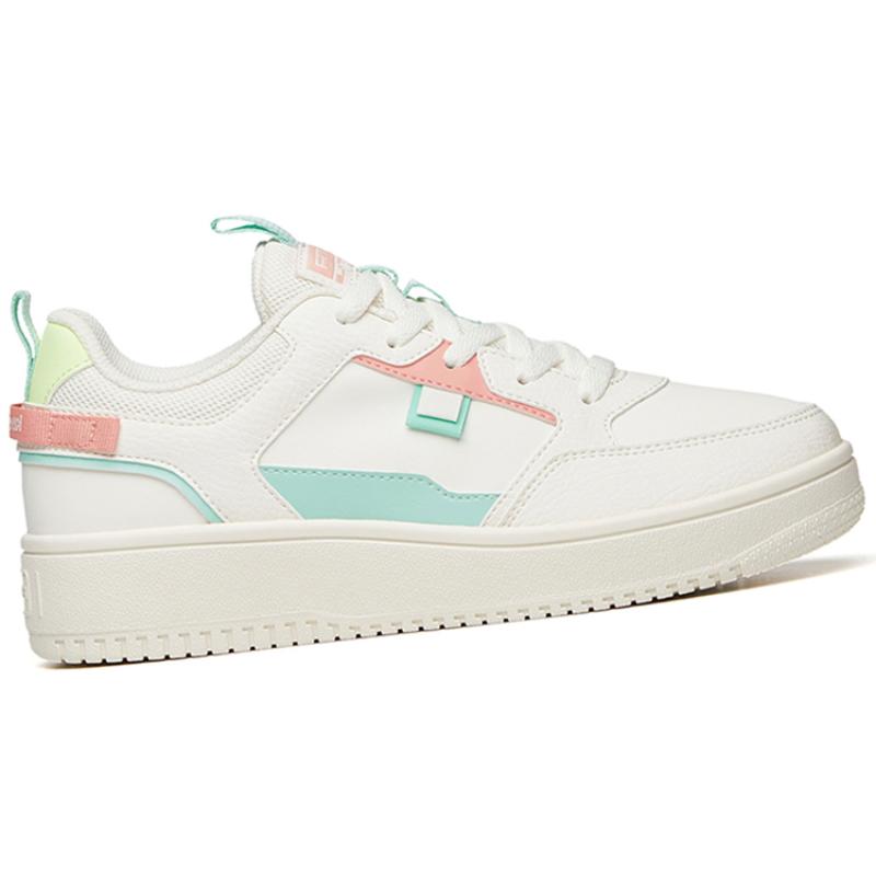Anta Life Collection Low Top Skateboard Shoes Women's White Green Pink Sneakers