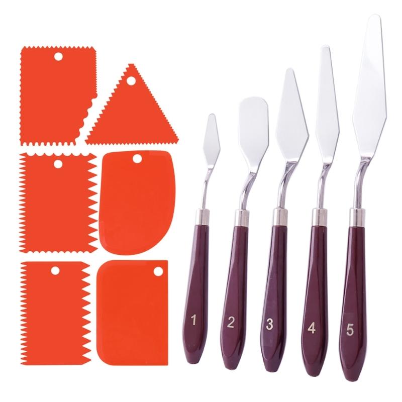 11x/Set Painting Palette Knife Tool Scrapers Knife Painting Tool Painting Spatula Set for Canvas Rock Acrylic Painting