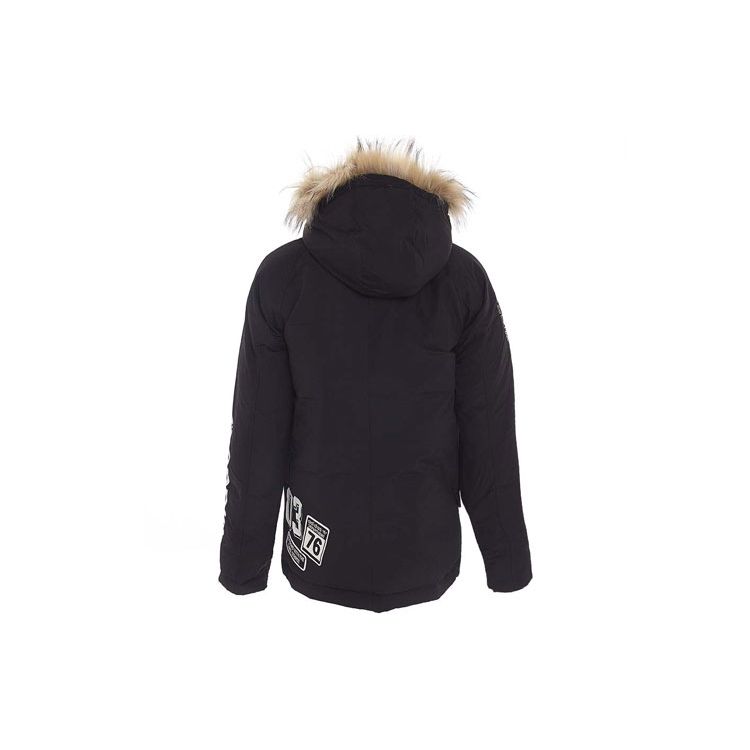 Adidas Originals Trefoil Logo Print Hooded Down Jacket Men Outerwear Black AY8638