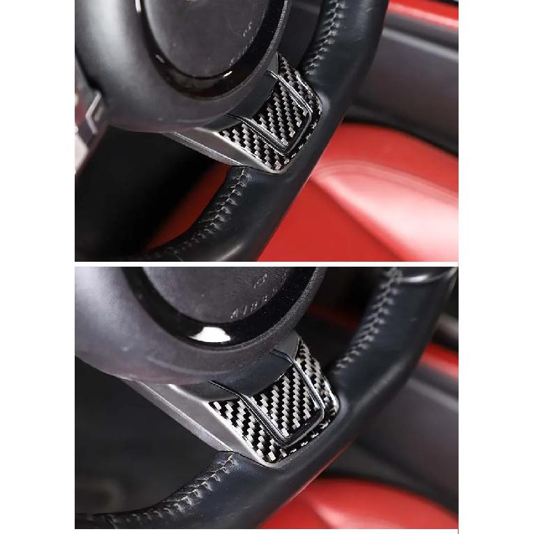 For Jaguar F-TYPE 2013-2022 Soft Carbon Fiber Car Steering Wheel Decorative Sticker Car Interior Accessories
