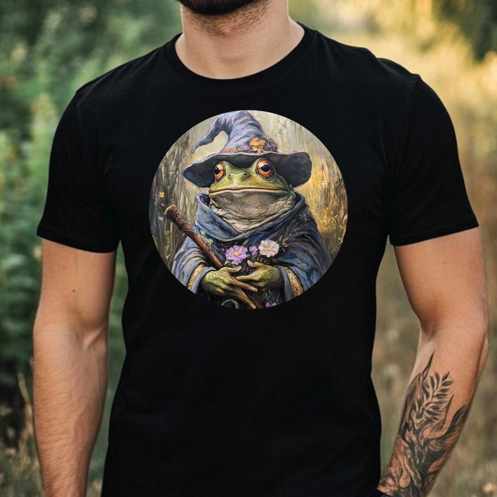 T-Shirt Herren Frosch Zauberer Motiv Baumwolle Größe XS bis 5XL XXL
