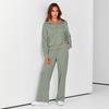 Women's Zip Up Long Sleeve Hoodie and Wide Leg Pants Activewear Set