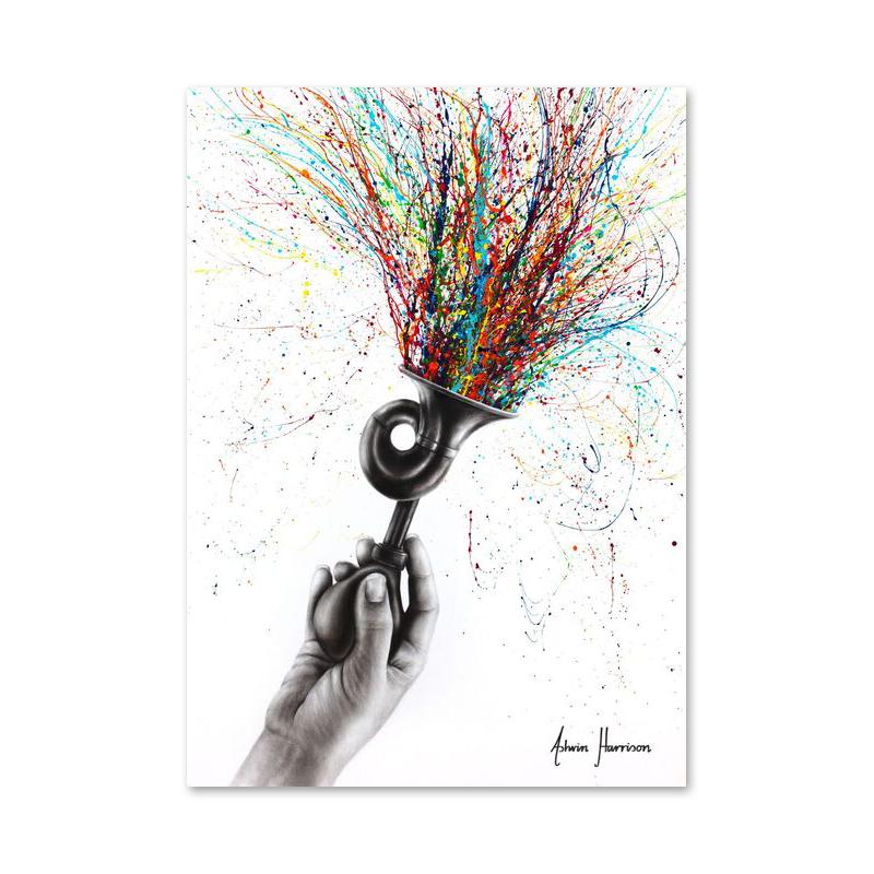 

Абстрактные постеры на фортепиано, гитаре, скрипке, фонографе, принты, винтажная картина на холсте, настенное искусство, картина для гостиной, музыка, домашний декор 21x30cm No Framed