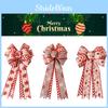 Festive Christmas Wreath Double Bow For Indoor And Outdoor Decorations