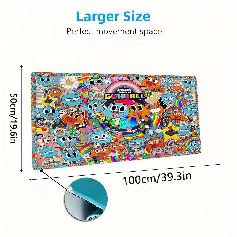 The Amazing World of Gumball Color Mouse Pad Large Gaming Table Cushion Non-slip Laptop Tablet Big Mousepad XXL Mat Mini PC Playmat With Lock edge