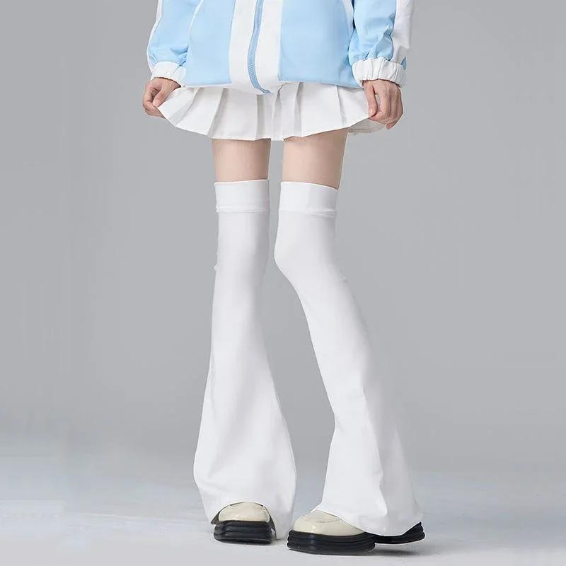 Elasticity Slimming Knee Socks Y2K Leg Stockings Japanese Style Spicy Femboy Over The Knee Horn Shaped Cuffs Sexy Accessories