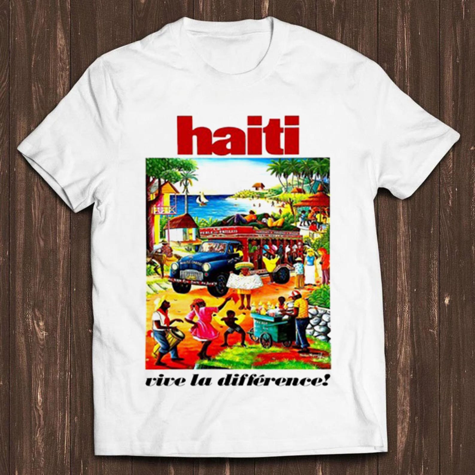 Haiti Vintage Travel Tourism Poster Vive la Difference Funny Gift Tee T Shirt C1690 M
