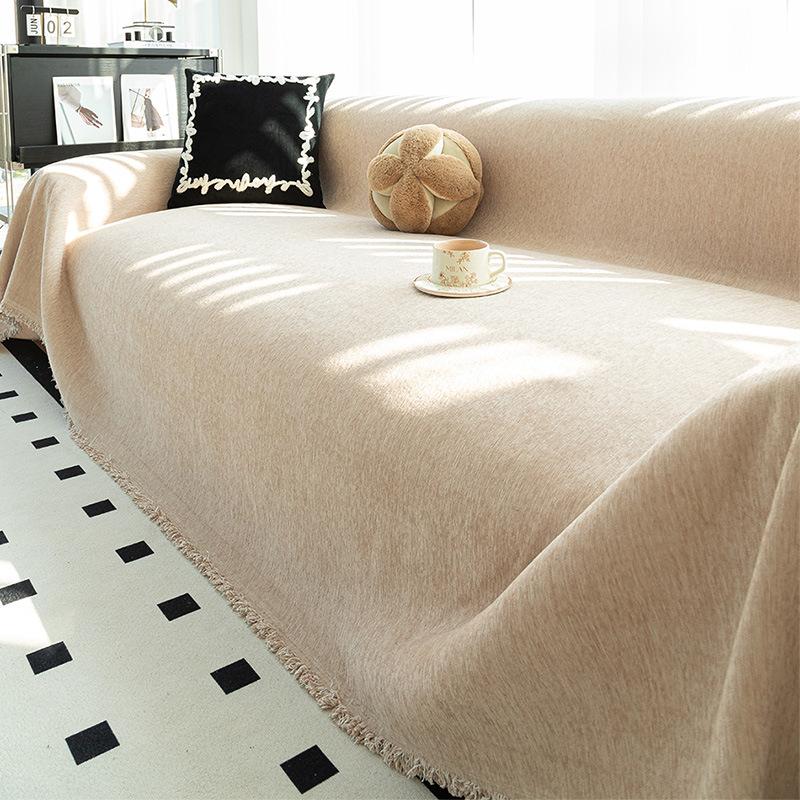 Velvet Sofa Cover With Elastic Corners, Modern Couch Cover And Reversible Sofa Slipcover For Sectional Sofas