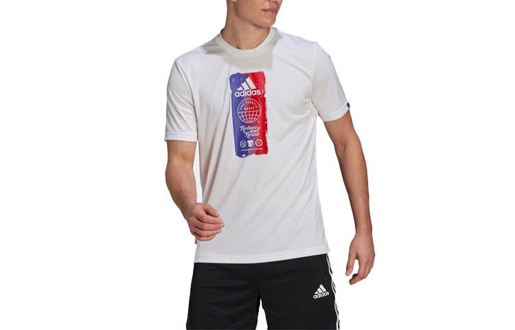 

Adidas T Shirts Men s White Crew Neck Moderate Straight Fit GL3262 XXL