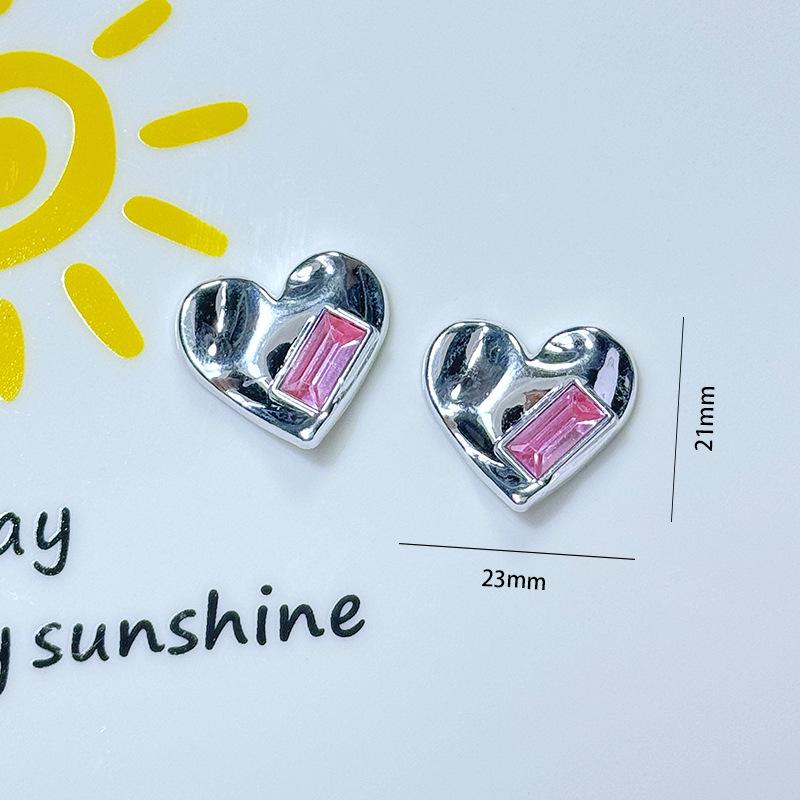 Cartoon Silver Heart-shaped Resin Diy Jewelry  Phone Cases Cups  Toothbrushes  Patches  Shoes  Hair Accessories Handcrafted Materials