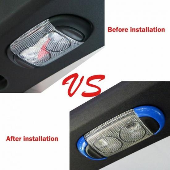 For 11-17 JKU Jeep Wrangler Interior Reading Light Frame Lamp Cover Trim Blue