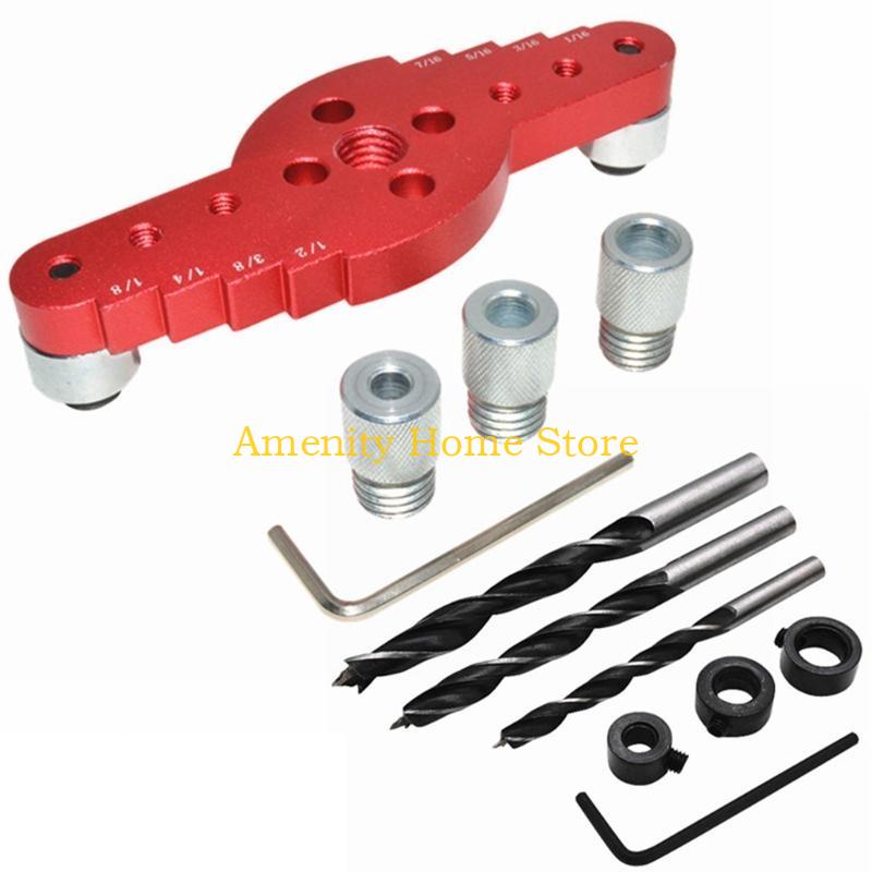 F26C Professional 2-in-1 Center Locator Center Dowel Jig Hole 6-10mm Guide Aluminum Alloy Woodworking Tool